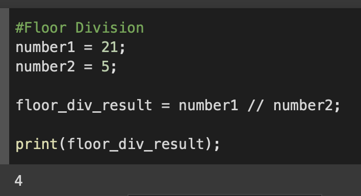 Python Programming Floor Division Operator Example